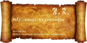 Nádasdi Krisztofer névjegykártya