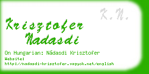 krisztofer nadasdi business card